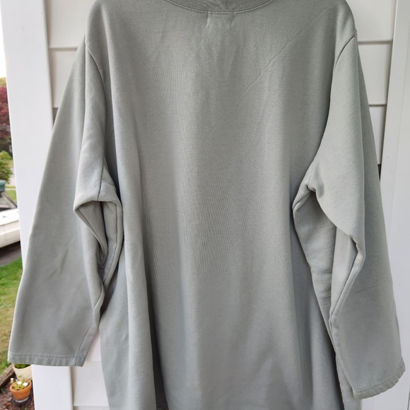 Fall Autumn Sweatshirt Sage Green with Pumpkin Scarecrow Size 3X - Picture 6 of 7
